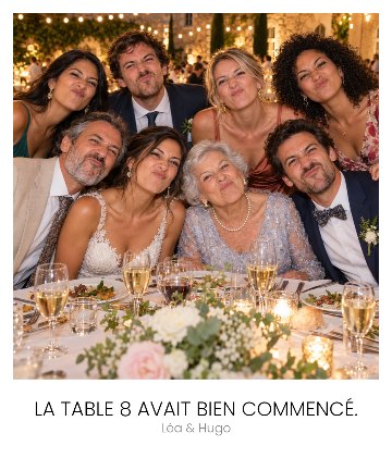 Polaroid d'un défi photo : toute la table qui fait la même grimace