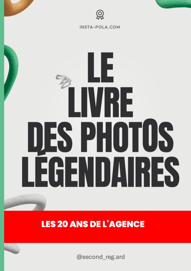 Couverture du livre photo, avec le titre « Les 20 ans de l'agence » dans le bandeau
